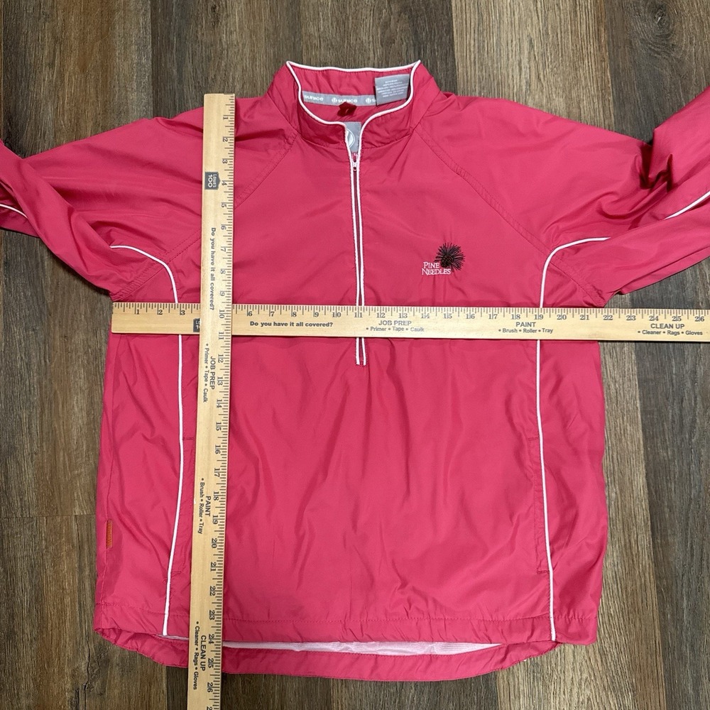 Sunice Weather‎ Pink 1/4 Zip Windbreaker Pullover Women's Sz M Pine Needles Logo - Picture 4 of 9